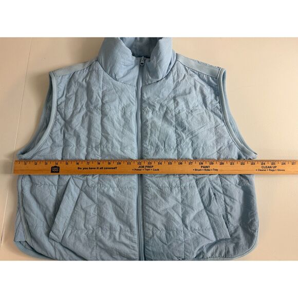 Thread & Supply Women's Oversized Nylon Puffer Vest Light Blue Size S Small - Picture 6 of 8